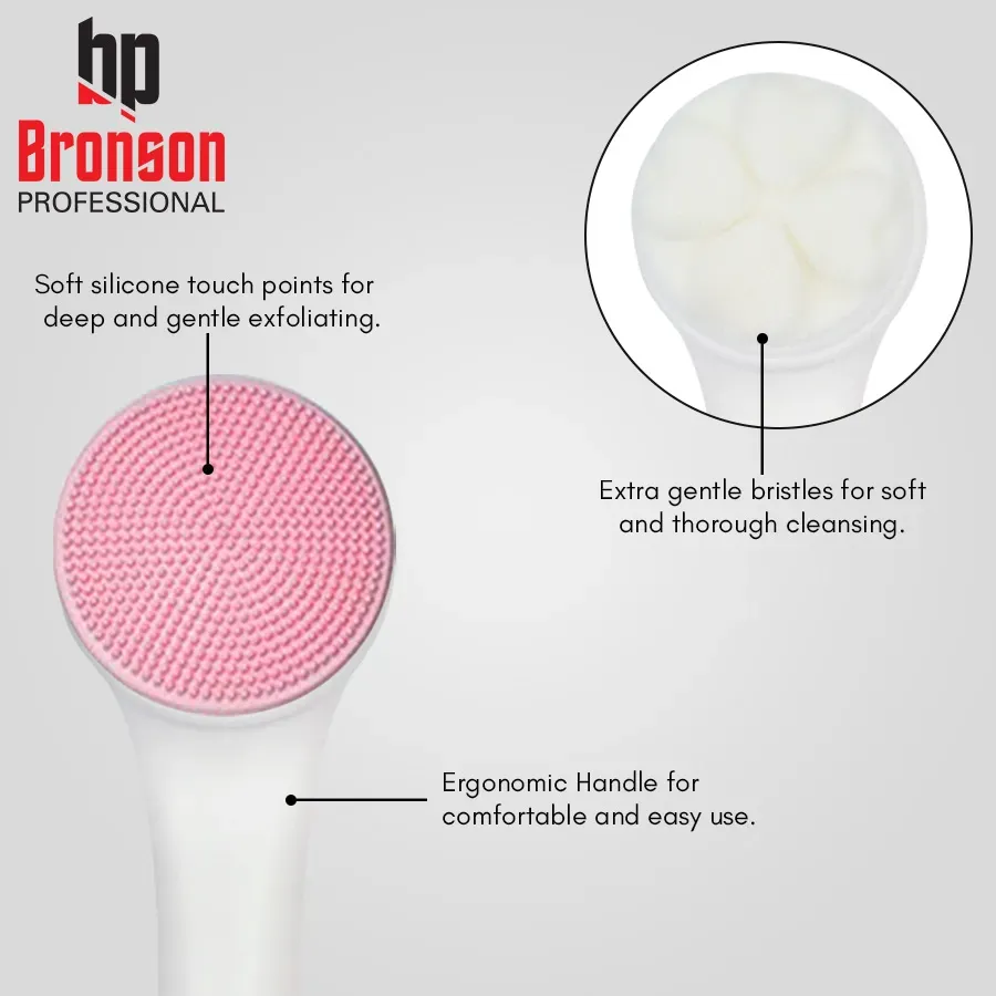 Bronson Professional 2 In 1 Soft Bristles Face Cleansing Brush (Color May Vary)