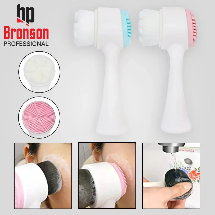 Bronson Professional 2 In 1 Soft Bristles Face Cleansing Brush (Color May Vary)