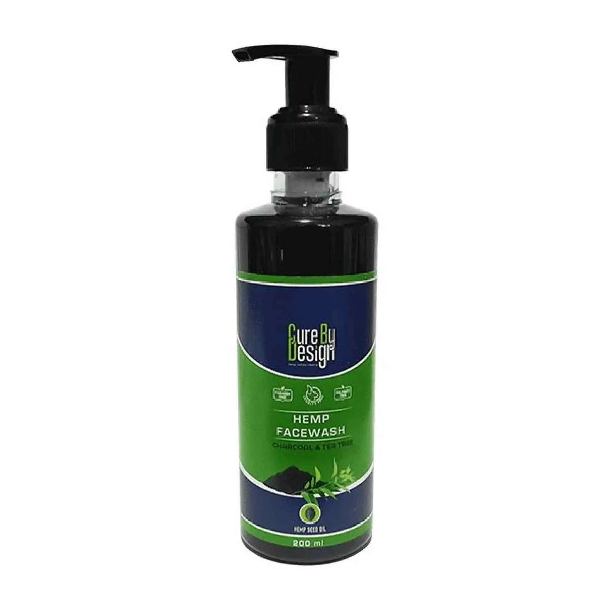 Cure By Design Hemp, Charcoal & Tea Tree Face Wash