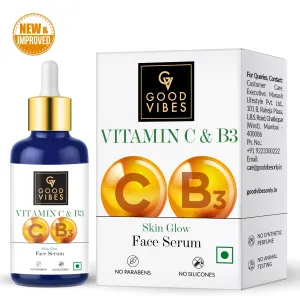 Good Vibes Vitamin C & B3 Skin Glow Face Serum | Brightening, Anti-Ageing | With Orange | No Parabens, No Sulphates, No Animal Testing (30 ml)