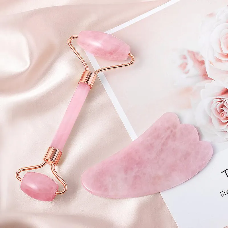 Style 2 Pink 2 In 1 Facial Massage Roller Guasha Board Kit Double Heads Jade Stone Face Lift Skin Relaxation Slimming Gua Sha BeAUty Tool Fa1708